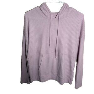 Chaser Sweatshirt Women's Small Purple Thermal Hoodie Pullover Drawstring